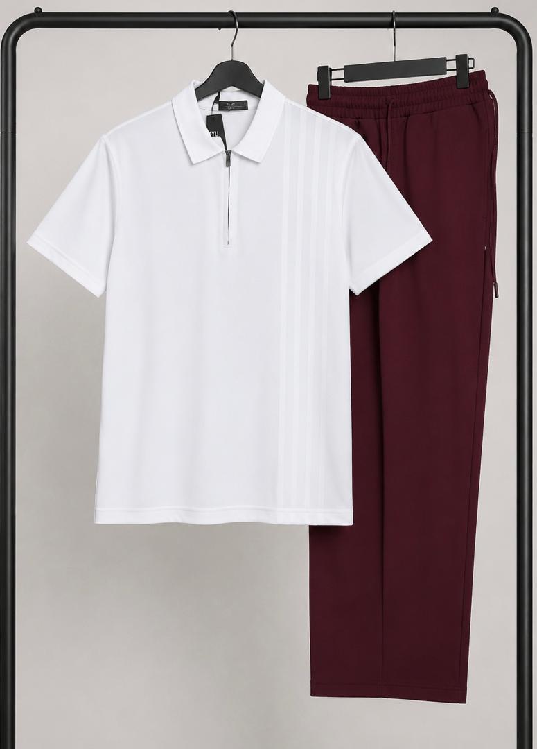 Men’s Casual Polo & Jogger Set or Men’s Two-Piece Tracksuit Set.
